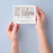 Waarde Modern 2 Foto Script Eerste Verjaardagsfees Flyer (Hand)