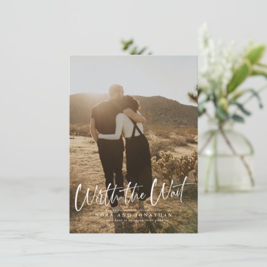 Waarde Wacht Script Uitstel Bewaar De Datum Save The Date (Staand voorkant)