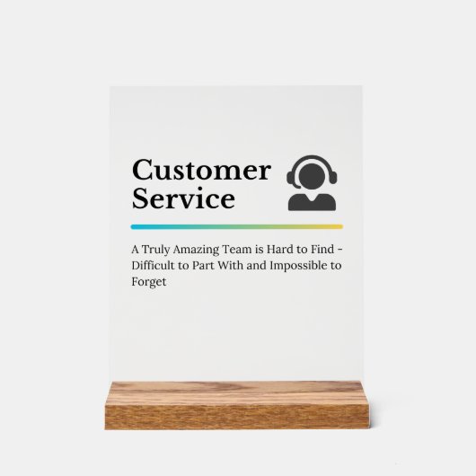 Waardeer Customer Service Acryl Bord (Voorkant)