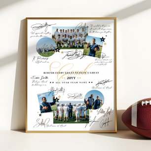 Waardeer je coach met een collage Voetbal Team Han Poster