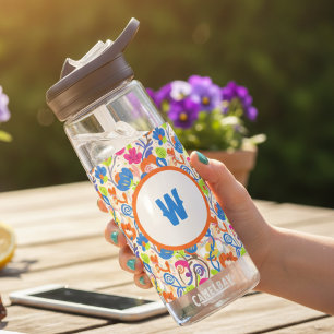 Waardeer je Leraar Fantasievolle Botanische Bloeme Waterfles