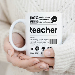 Waardeer je Leraar Grappige Barcode Modern Koffiemok