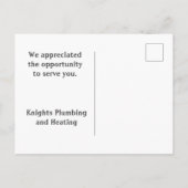 Waardeer Kunde Sierlijk Schild Hartelijk Dank Briefkaart (Achterkant)