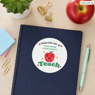 Waardeer uw leraar met een leuk Apple-bedankontwer Ronde Sticker