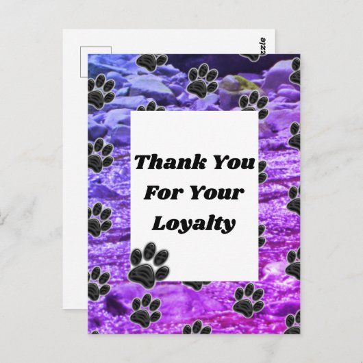 Waardeerdering Klant Dierverzorger Hartelijk Dank Briefkaart (Voorkant / Achterkant)