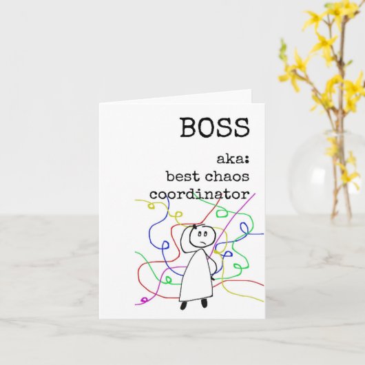 Waardering baas, beste Chaos Coördinator Auto Kaart (Gele Bloem)