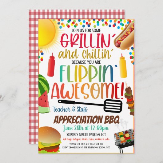 Waardering BBQ uitnodiging (Voorkant / Achterkant)