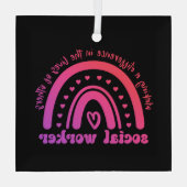 Waardering en Afstuderen van maatschappelijk werke Glas Ornament (Achterkant)