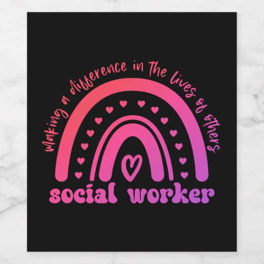 Waardering en Afstuderen van maatschappelijk werke Wijn Etiket (Enkel label)