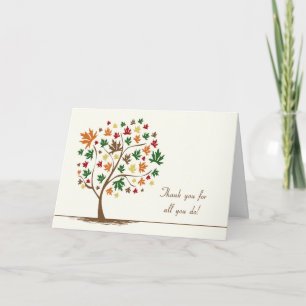 Waardering Kaart om iemand te bedanken w / Tree