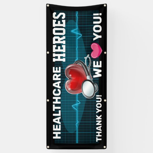 Waardering van gezondheidswerkers spandoek (Verticaal)