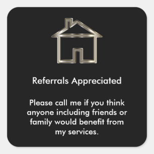 Waardering verwijzing realtor vierkante sticker