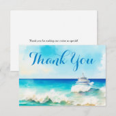 Waardering voor bemanning van zeilboten en oceancr bedankkaart (Voorkant / Achterkant)