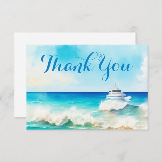 Waardering voor bemanning van zeiljachten en ocean bedankkaart (Voorkant / Achterkant)