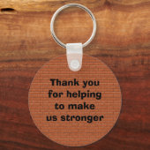 Waardering werknemer Dank u dat u ons sterker maak Sleutelhanger (Voorkant)