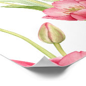 Waardig is het Lam Roze Tulp Christelijke Wall Art Poster (Hoek)