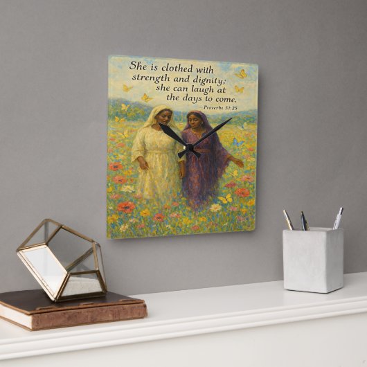 Waardigheid en kracht Decoratieve wandklok Vierkante Klok (Kantoor)