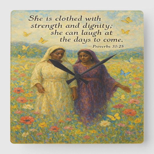 Waardigheid en kracht Decoratieve wandklok Vierkante Klok (Voorkant)