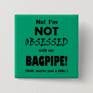 Waargenomen Bagpipe Vierkante Button 5,1 Cm
