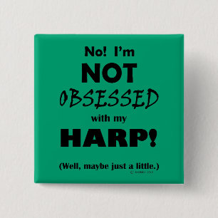 Waargenomen Harp Vierkante Button 5,1 Cm