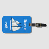 Waarheen nu? Zeilbootavontuur Bagagelabel (Voorkant (horizontaal))