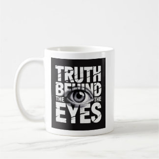 Waarheid Achter De Ogen 👁️ – Grunge Typografie Koffiemok