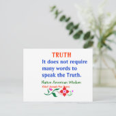 Waarheid: Amerikaanse Indiaanse woorden van wijshe Briefkaart (Staand voorkant)
