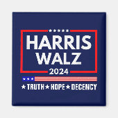 Waarheid Hoop Decency Harris Walz 2024 Magneet (Voorkant)