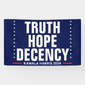 Waarheid Hoop fatsoen | Harris Walz Blue Spandoek (Horizontaal)