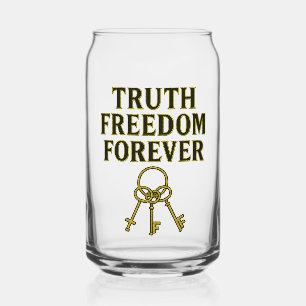 Waarheid, vrijheid, voor altijd blikvorm glas