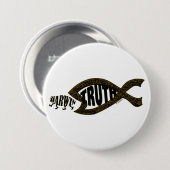 Waarheid wint altijd ronde button 7,6 cm (Voorkant /achterkant)