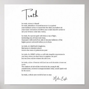 Waarheidsoverwinning moedig gedicht poster muurkun