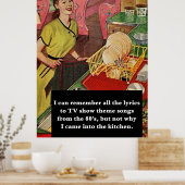 Waarom ben ik binnengekomen bij de Keuken grappig Poster (Keuken)