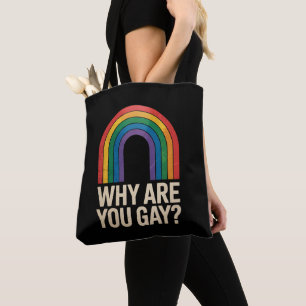 Waarom ben je grappig regenboog LGBTQ trots bondge Draagtas