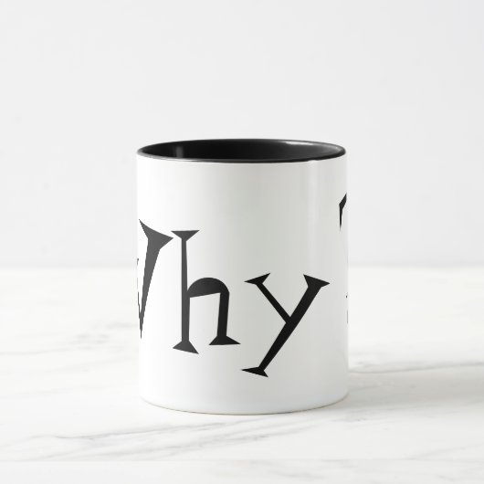 Waarom Big Vraag Mark Design Black en White Mok (Midden)