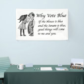 Waarom blauw stemmen in 2026 spandoek (Beurs)