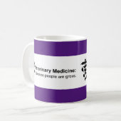 Waarom diergeneeskunde? 11 oz. Paarse gestripte Mo Koffiemok (Voorkant links)