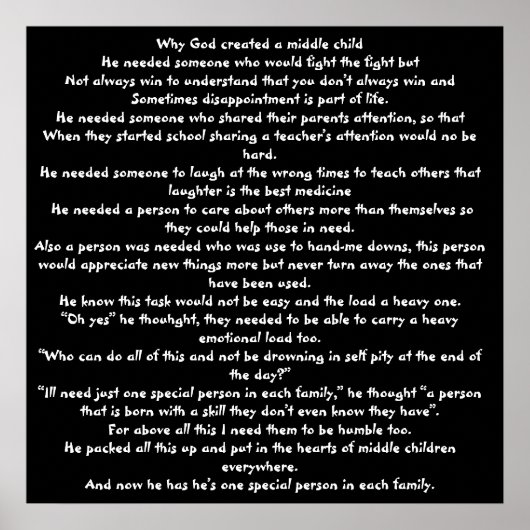 Waarom God een middelbaar kind creëerde Poster (Voorkant)