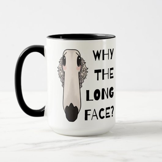 Waarom het lange gezicht Borzoi Dog Mok (Links)