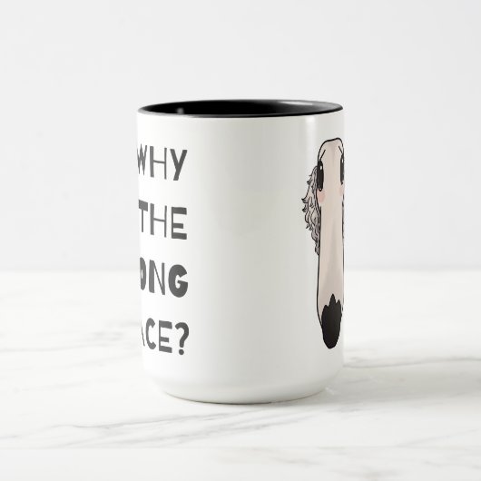 Waarom het lange gezicht Borzoi Dog Mok (Midden)
