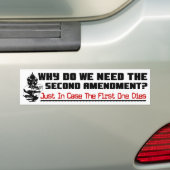 Waarom het tweede amendement? bumpersticker (Op auto)