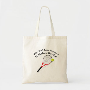 Waarom hou ik van tennis? Het maakt me warm Tote Bag