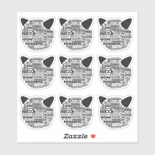 Waarom ik hou van FreeBSD 25th Jubileum Vinyl Stic Sticker (Vel)