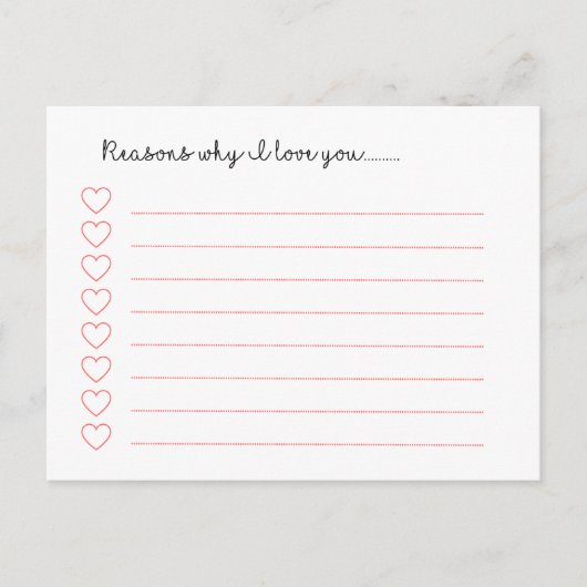 Waarom ik van je hou........... briefkaart (Voorkant)