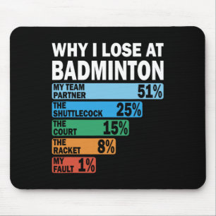 Waarom ik verlies bij Badminton Funny My Fault 1 Muismat