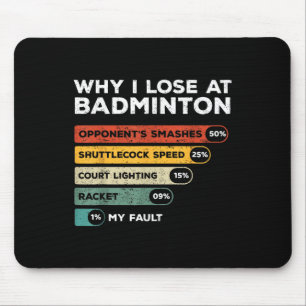 Waarom ik verlies met badminton grappig muismat