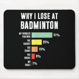 Waarom ik verlies met badminton, grappige badminto muismat