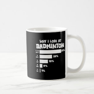 Waarom ik verlies met badminton Grappige excuses s Koffiemok