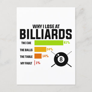 Waarom ik verlies met biljart briefkaart