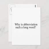 Waarom is afkorting zo'n lang woord briefkaart (Voorkant / Achterkant)